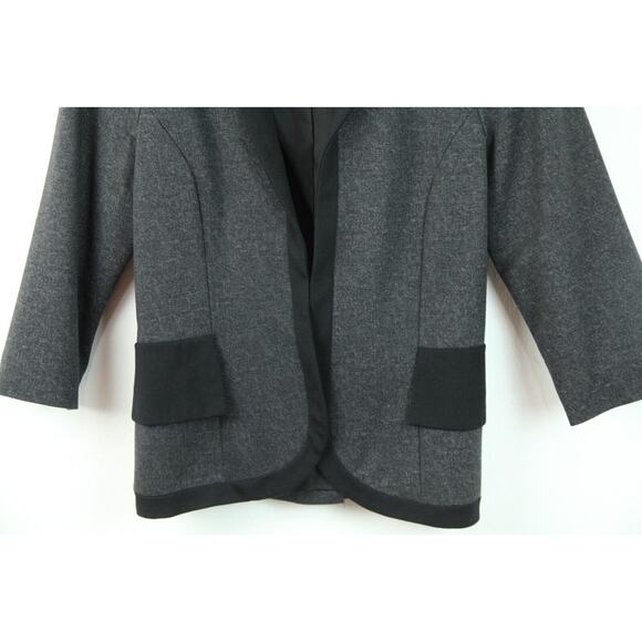 Anthropologie Cartonnier 10 3/4 Sleeve Gray Peplum Blazer Preppy Academia Twee - Picture 3 of 7